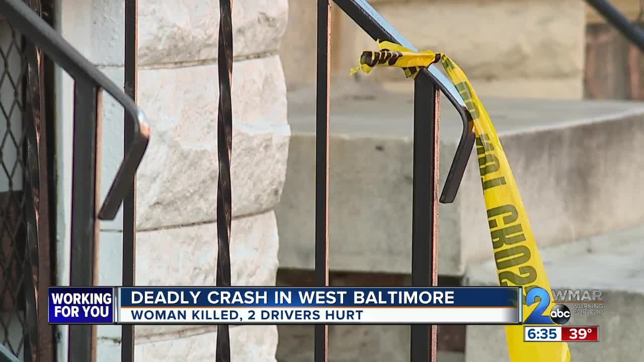 Woman Killed, 2 Drivers Hurt in West Baltimore Crash