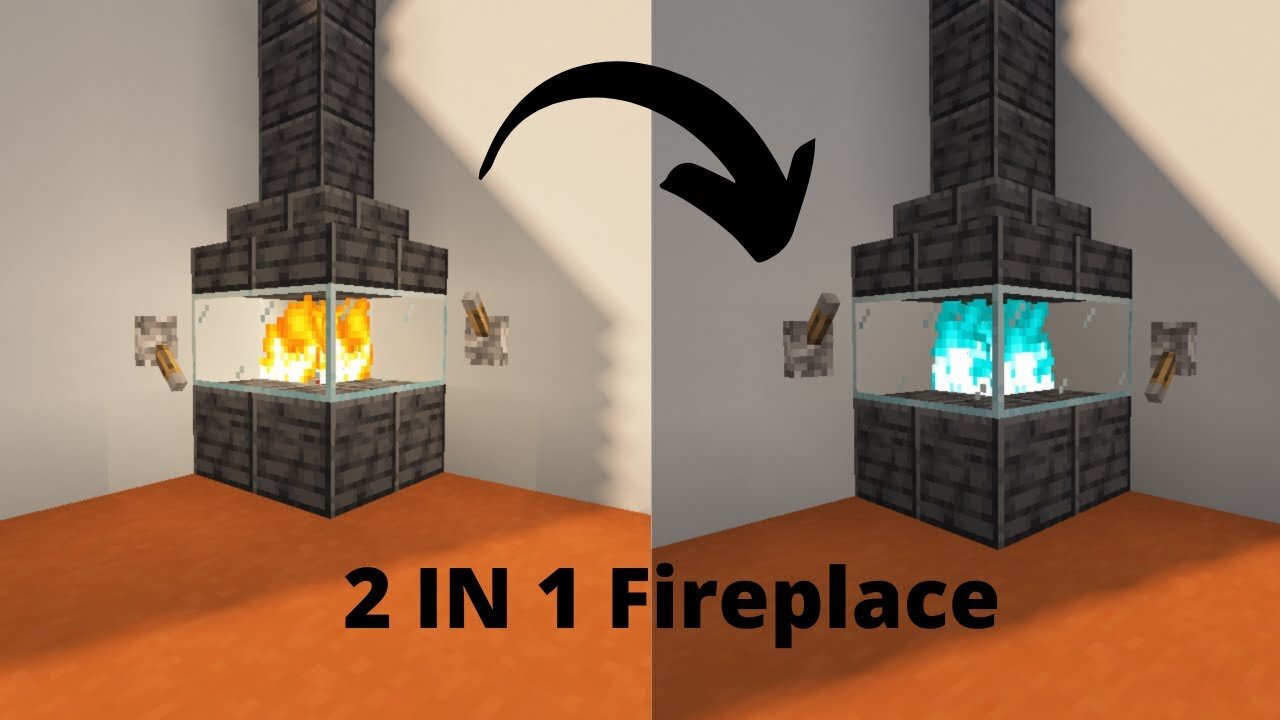 How To Make Fireplace In Minecraft || Simple 2 in 1 Fireplace Tutorial