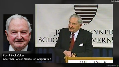 Rockefeller: Crisis Needed for New World Order