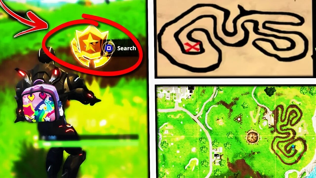 "Follow the Treasure Map found in Salty Springs" - Fortnite Season 4 NEW Week 3 BattleStar Location!