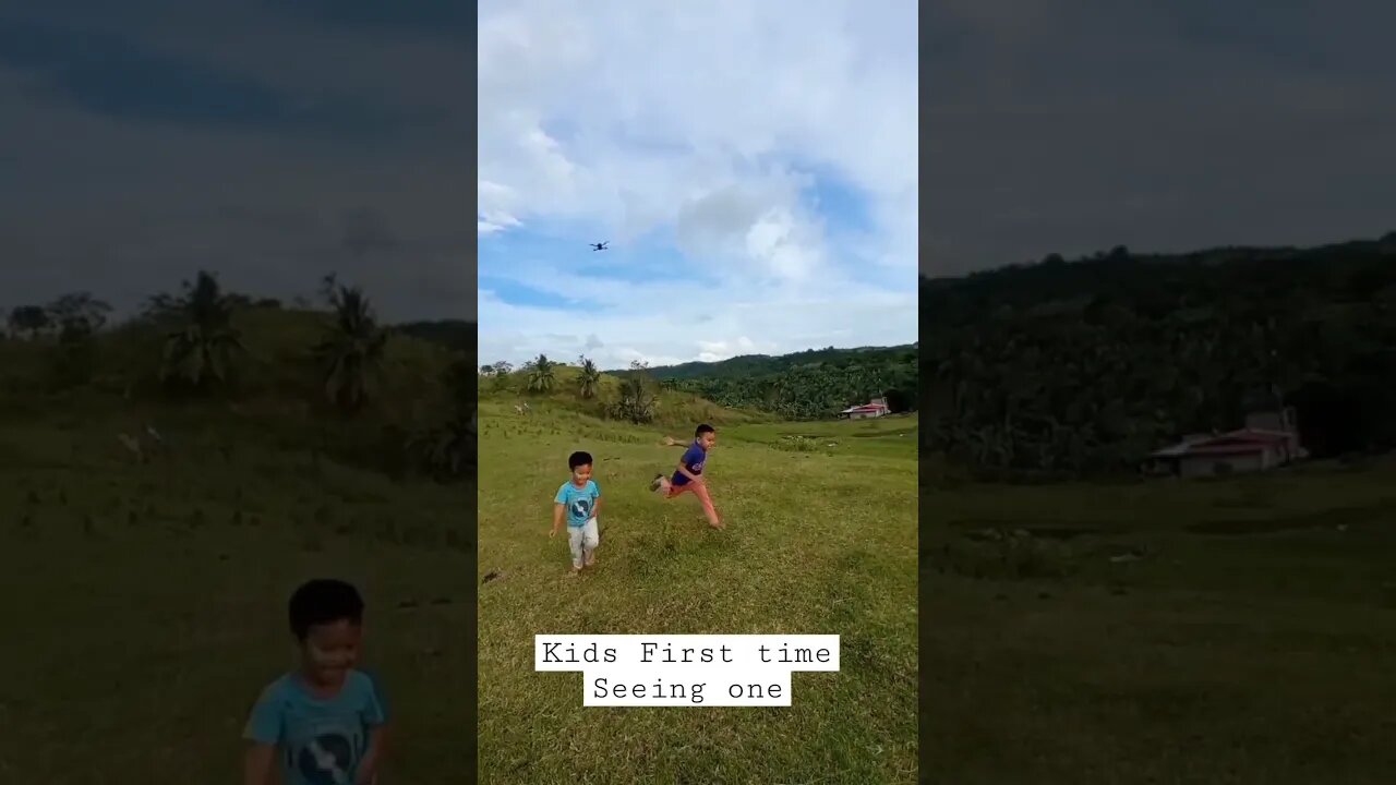 Kids reaction seeing DRONE for the FIRST TIME! First time flying #shorts