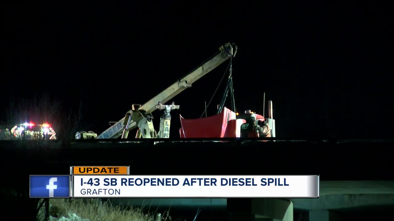 Diesel spill shuts down I-43 in Ozaukee County