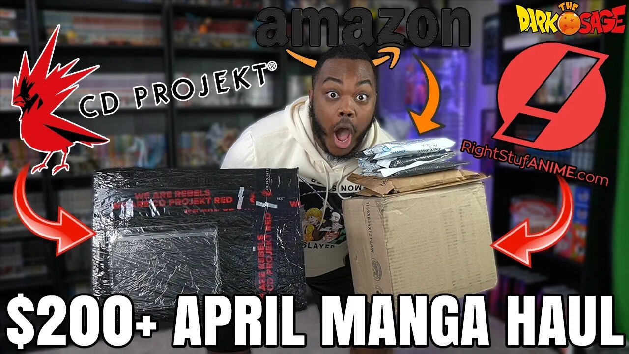 THIS MANGA HAUL WAS THICC FOM RIGHTSTUFANIME, AMAZON, & CD PROJEKT RED | $200+ April 2022 Manga Haul