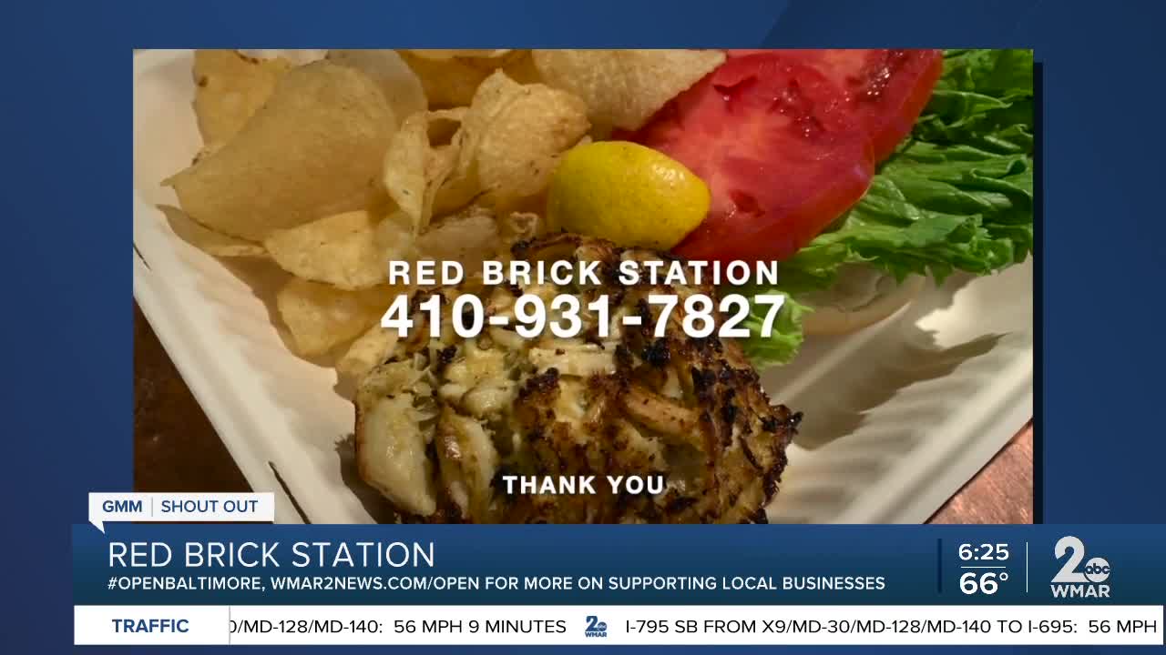 Red Brick Station says "We're Open Baltimore!"