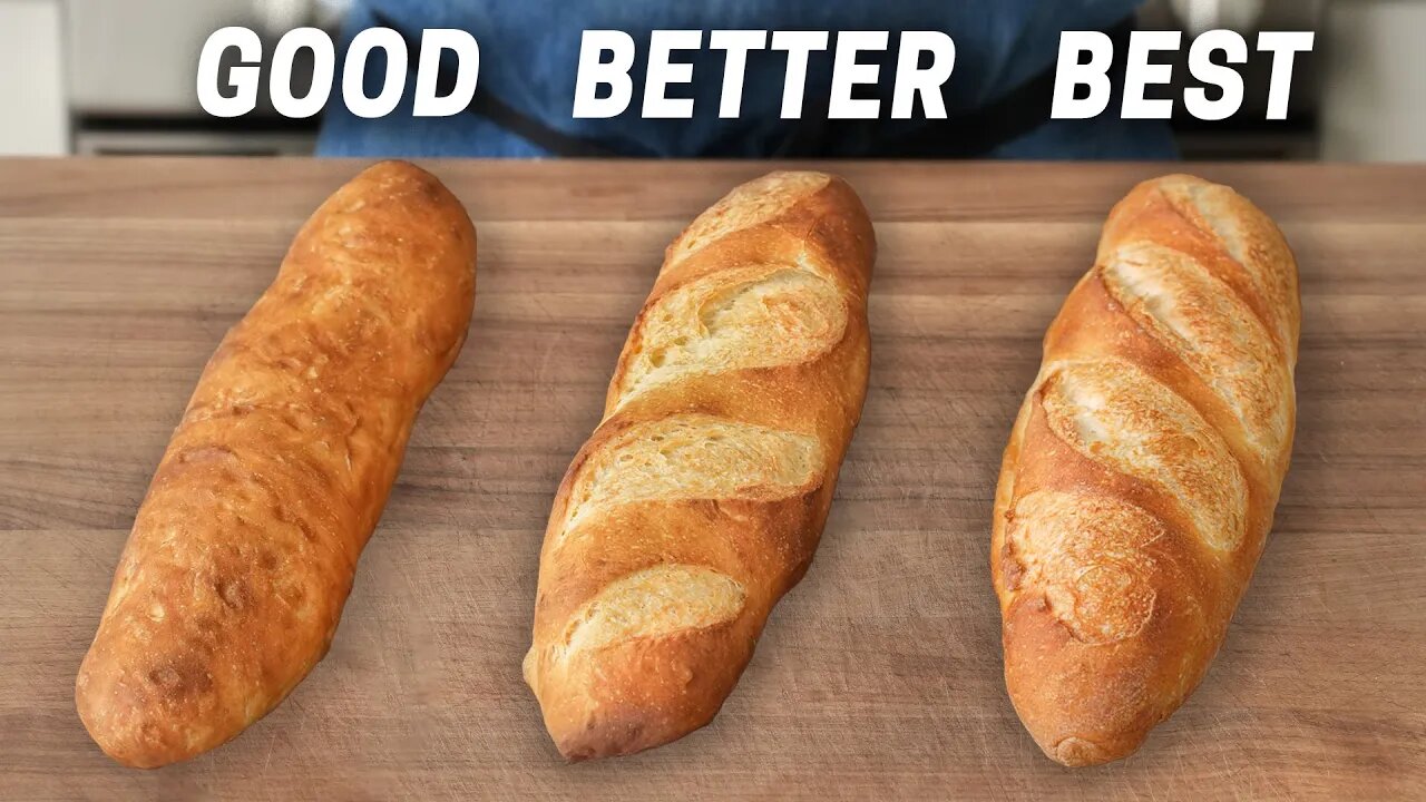 1 Dough 3 Baguettes - Easiest Possible to Pro Level