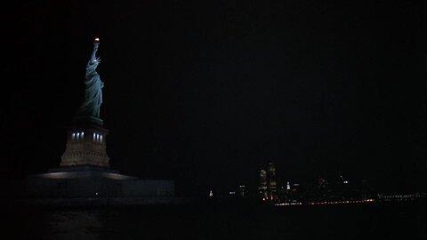 New York Night Skyline in the 1980s