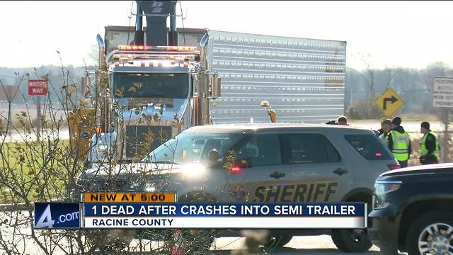 1 person dead after car, semi crash on Highway 11 in Racine County