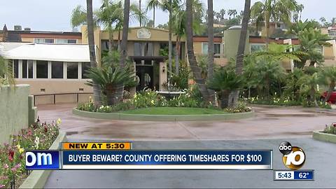Buyer beware: County offering timeshares for $100