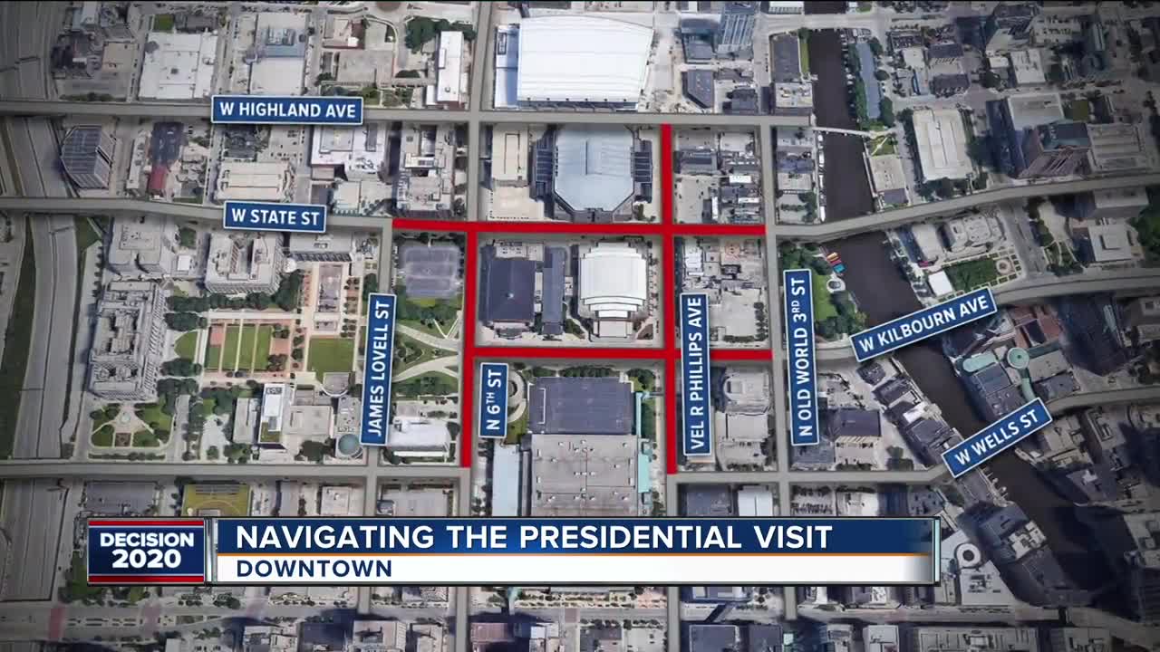 Road closures planned Tuesday night due to President Trump visit, Bucks game