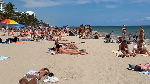 🇺🇸 Hot day at Miami beach walk beach walk 1080P🌴