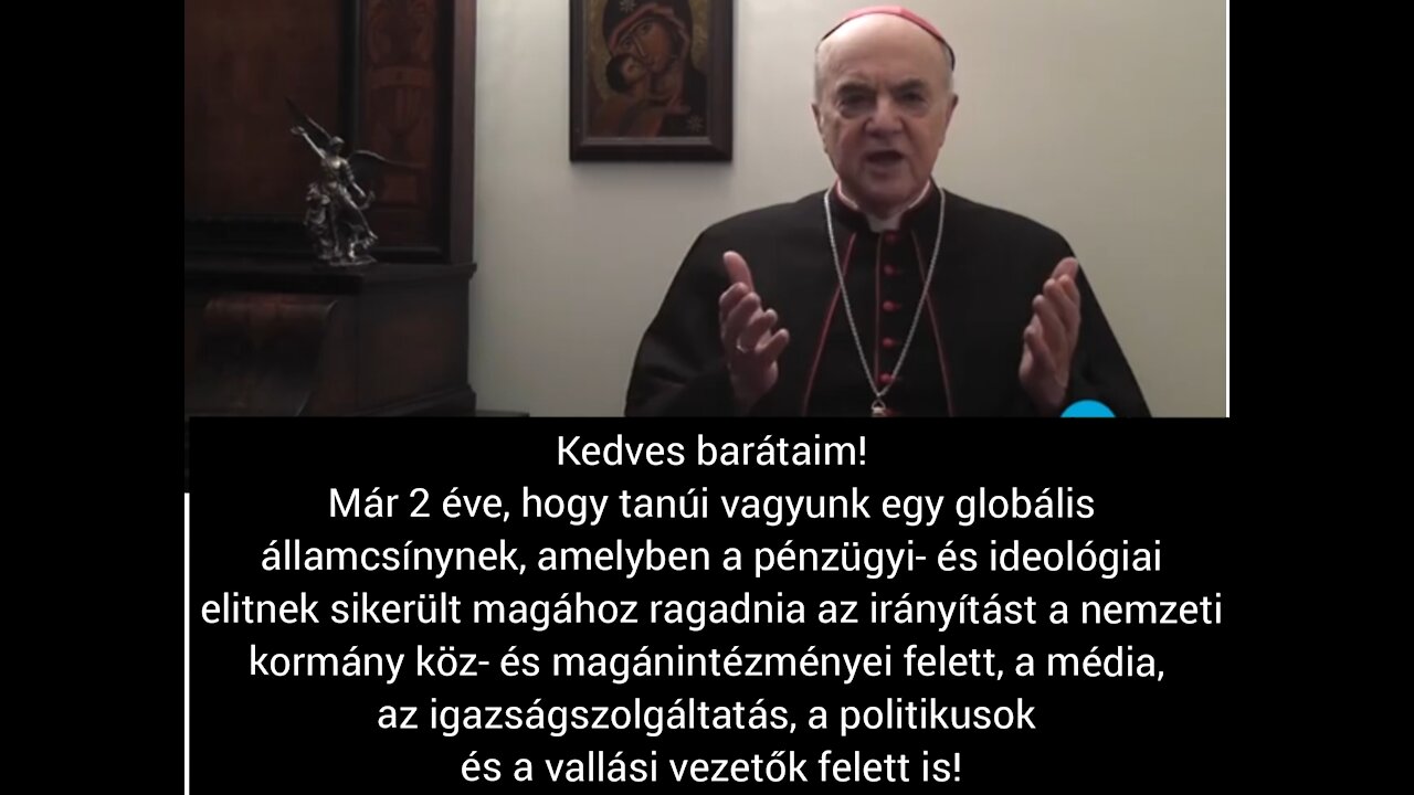 Carlo Maria Viganó érsek- antiglobalista szövetség létrehozását szorgalmazza 2021.november 18