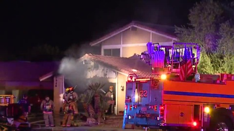 Garage fire forces family to evacuate near Jones, Twain