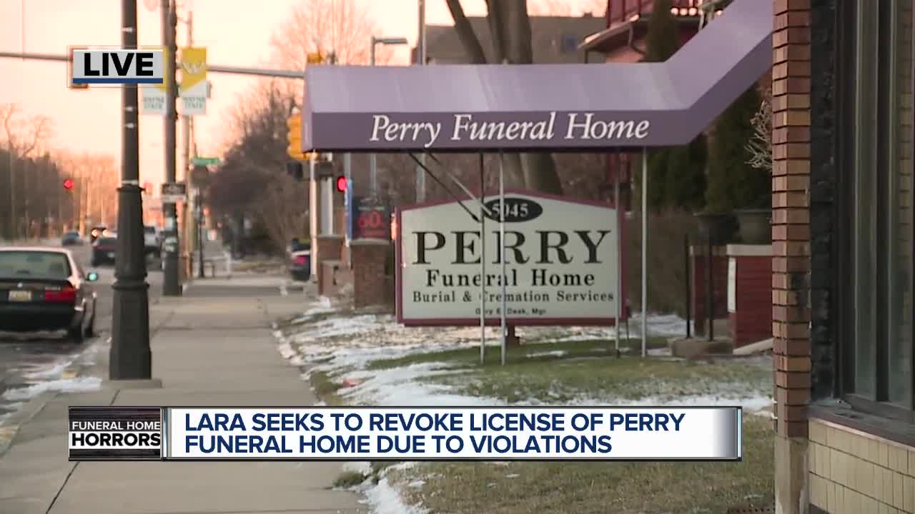 LARA seeks to revoke license of Perry Funeral Home due to multiple violations