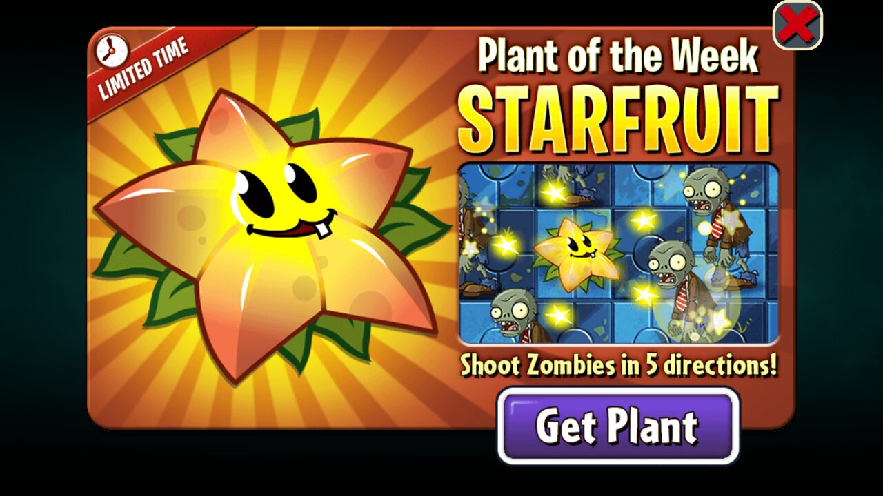 Plants vs Zombies 2 - Penny's Pursuit - Zomboss - Starfruit - August 2022