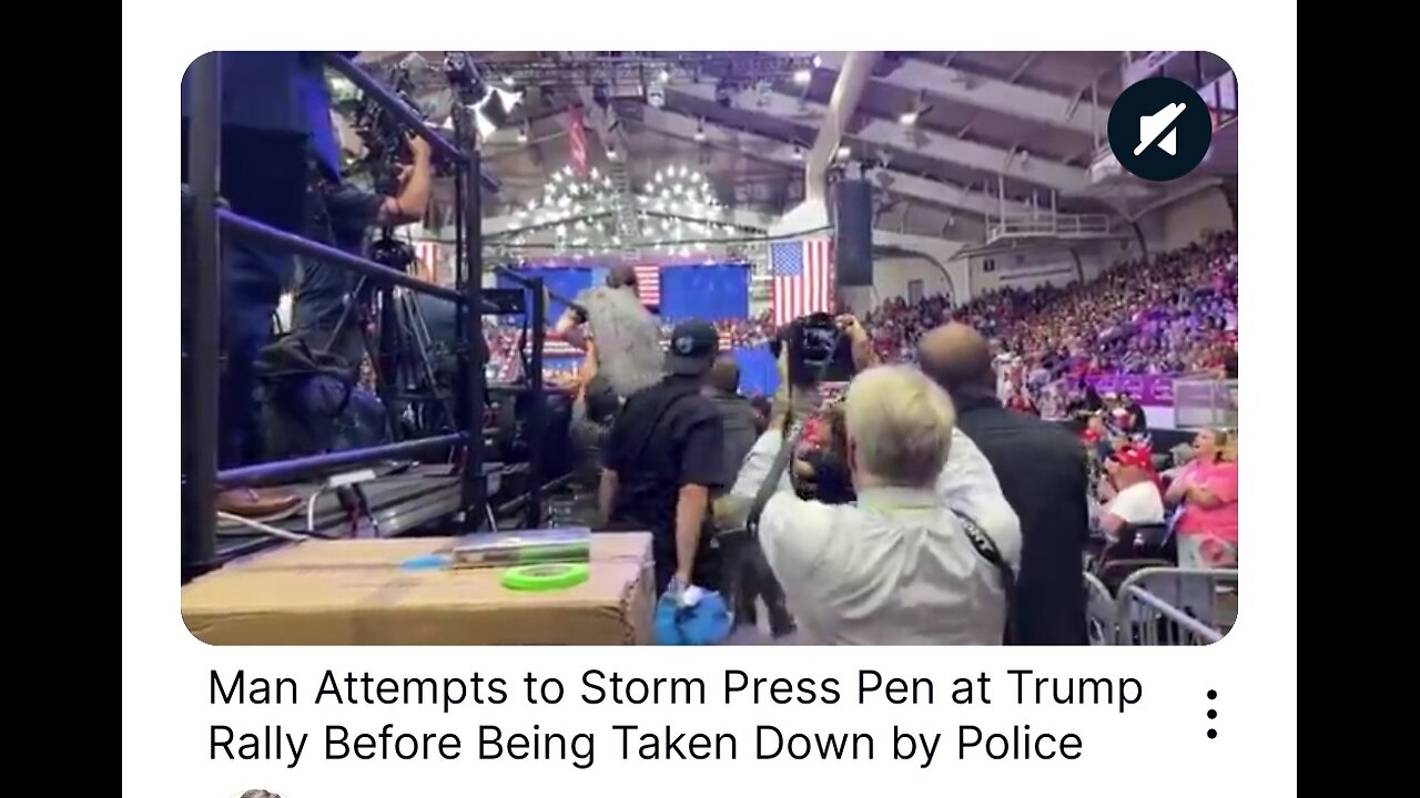 A Deranged Democrat tried to breach the security at Trump's rally in Johnstown, Pennsylvania,