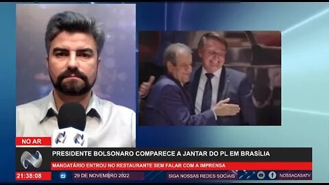 AGORA Bolsonaro comparece a jantar do PL em Brasília