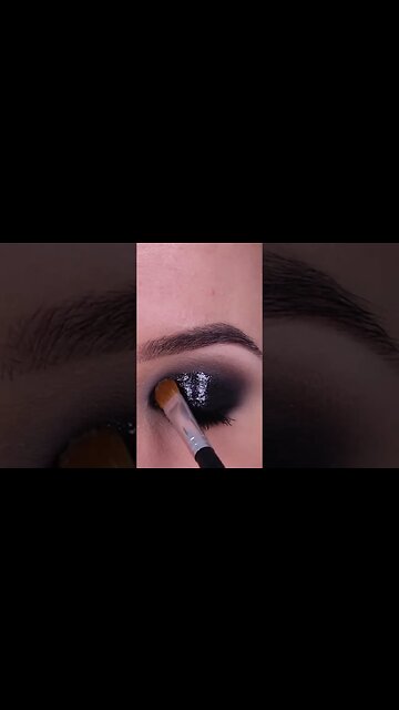 Glossy Black Smokey Eyes Tutorial #shorts