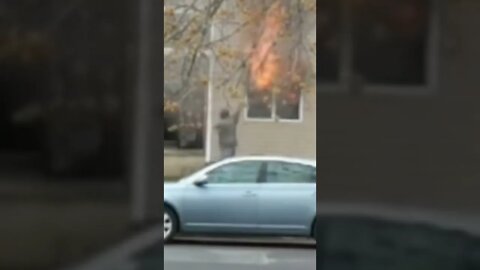 Garden hose vs house fire. Noble effort!