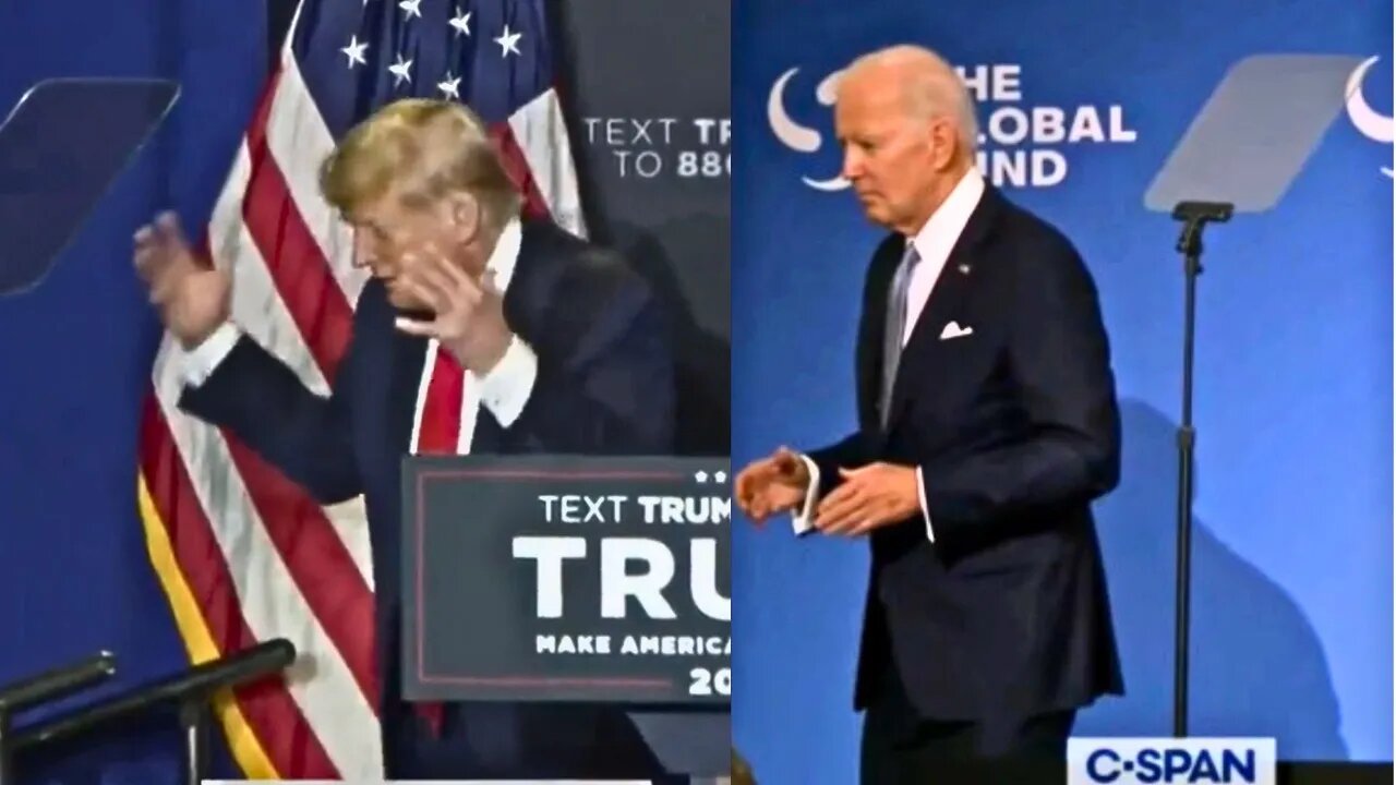 Trump imitates Joe Biden Getting Lost On Stage 😂😂
