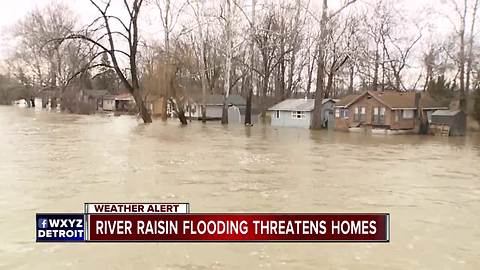 Monroe County residents worry over flooding as the River Raisin rises