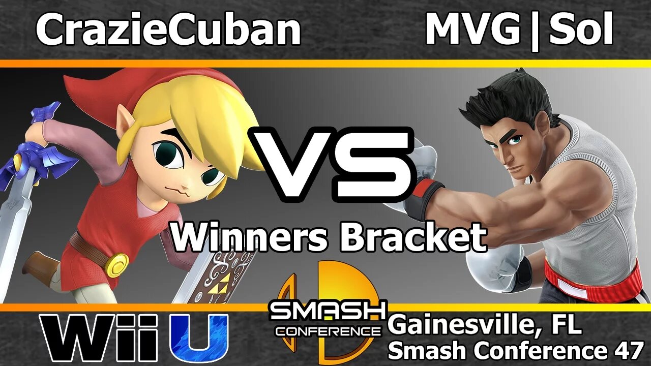 CrazieCuban (Toon Link) vs. MVG|Sol (Little Mac) - SSB4 Winners R5 - SC47