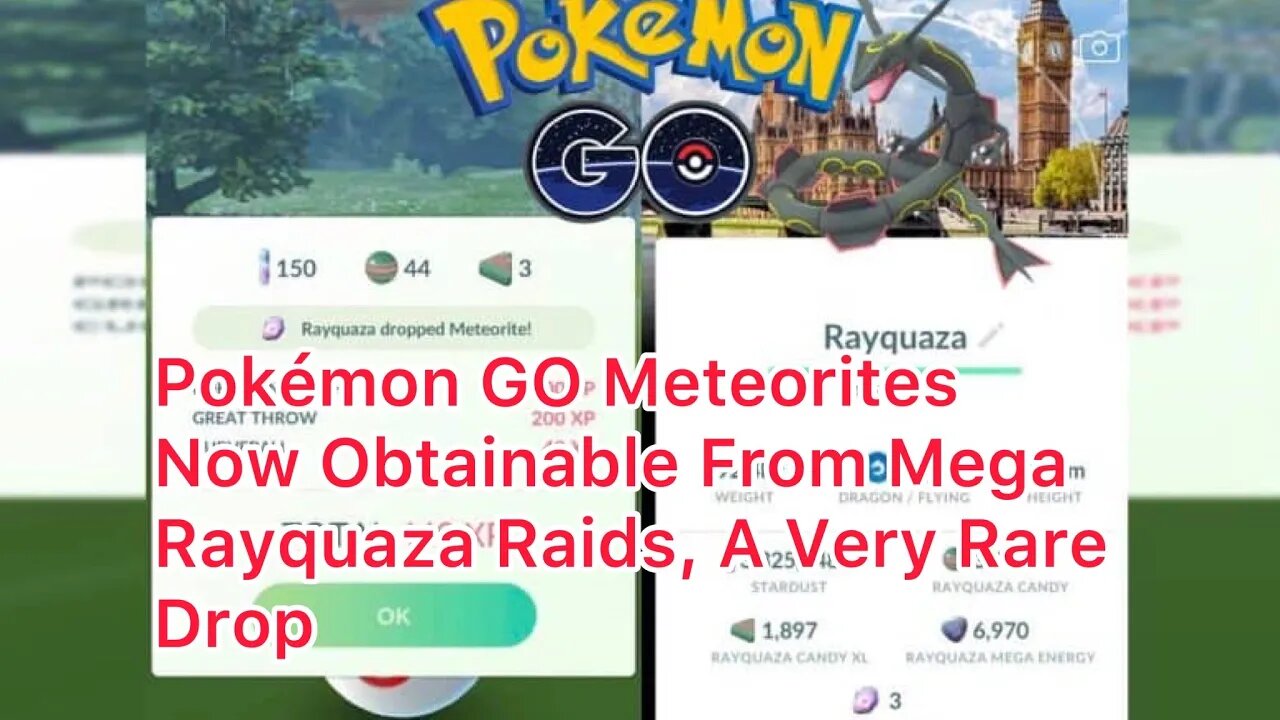 Pokémon GO Meteorites Now Obtainable From Mega Rayquaza Raids, A Very Rare Drop