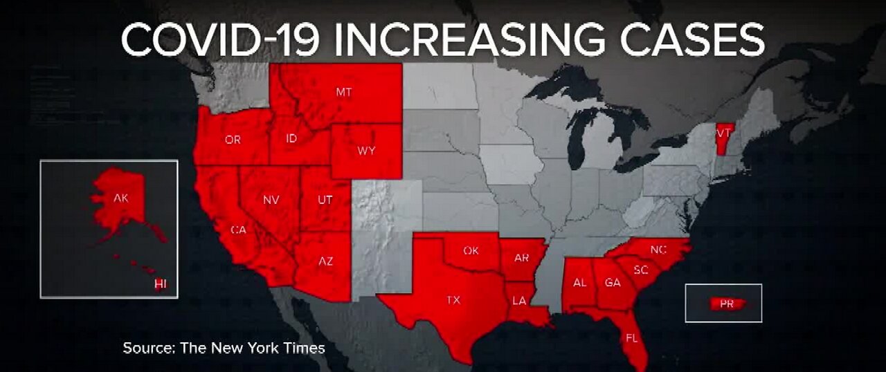 Nine states hit record numbers for new COVID-19 cases