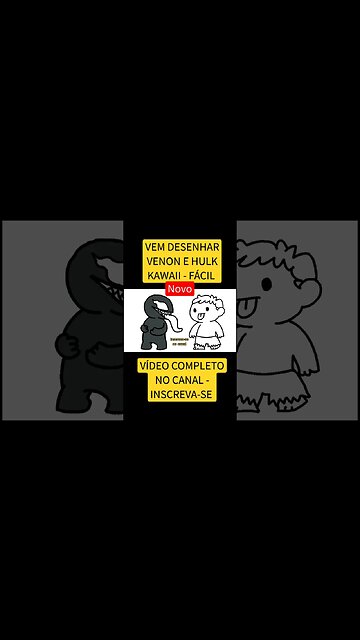 COMO DESENHAR VENOM E HULK KAWAII FÁCIL #desenho #shorts #desenhofacil #desenholivre