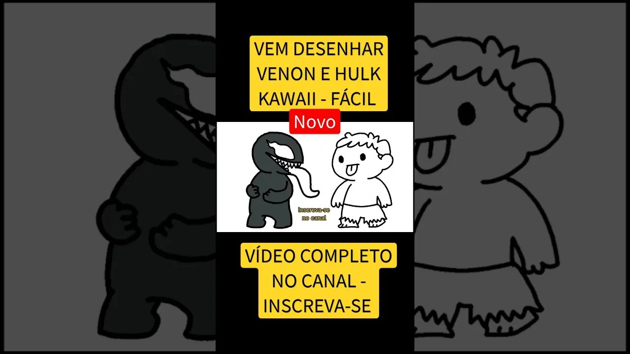 COMO DESENHAR VENOM E HULK KAWAII FÁCIL #desenho #shorts #desenhofacil #desenholivre