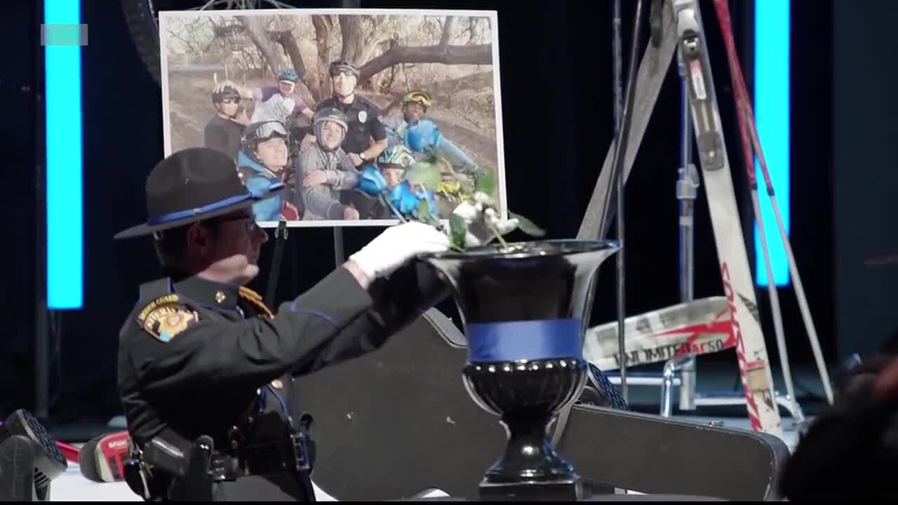 Purpose of blue roses for Arvada Officer Gordon Beesley