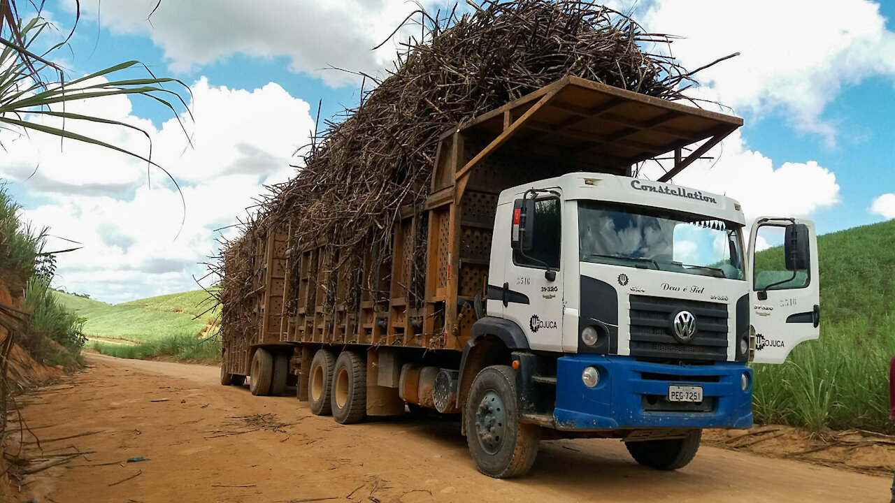 truck loaded with sugar cane, Brazil.