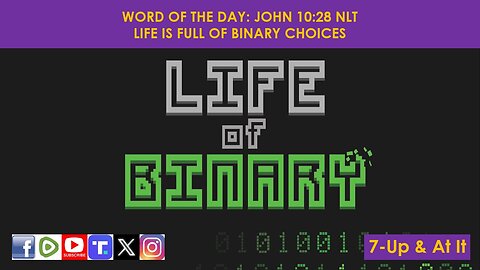 WORD OF THE DAY: JOHN 10:28 NLT - LIFE IS FULL OF BINARY CHOICES