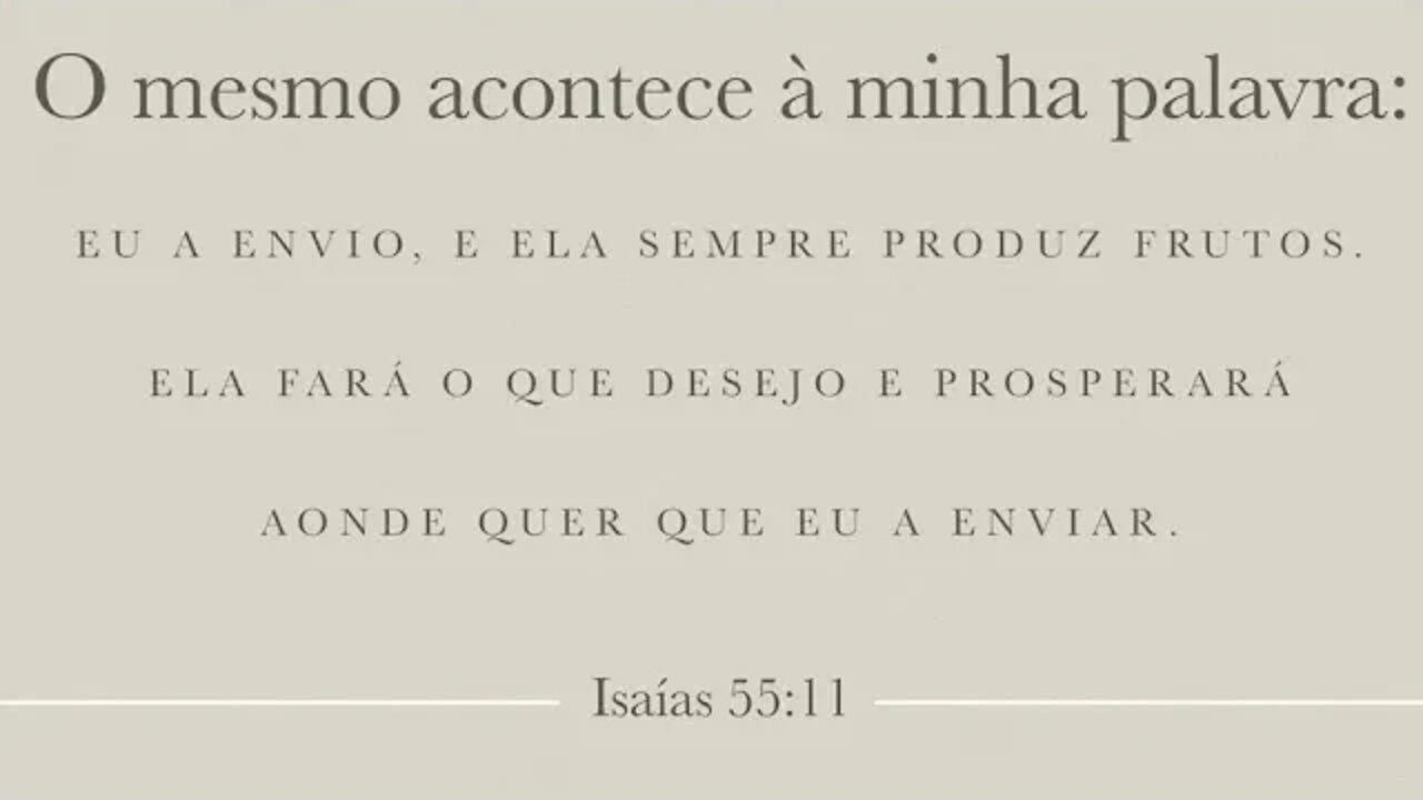 Reflexão bíblica sobre Isaías 55:11