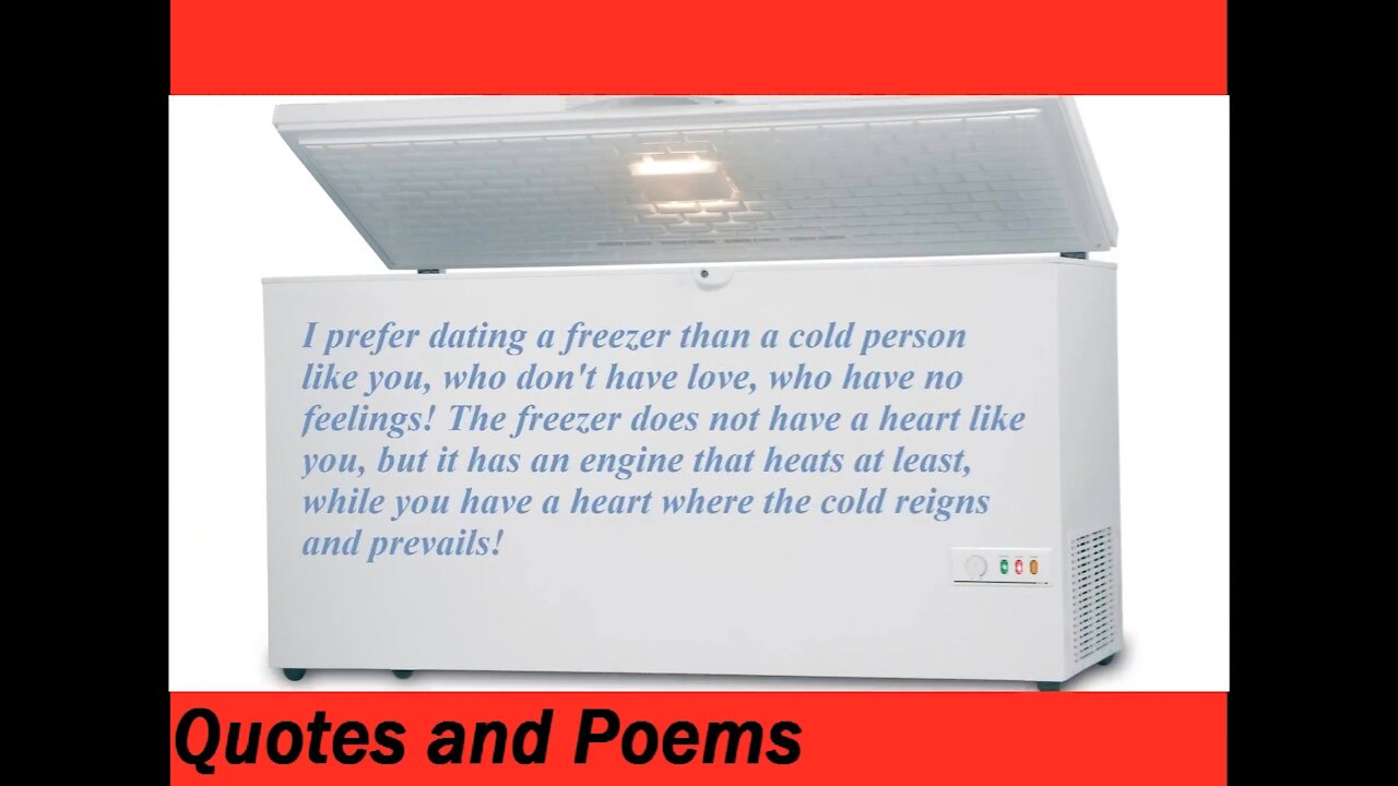 I prefer dating a freezer than a cold person like you! [Quotes and Poems]