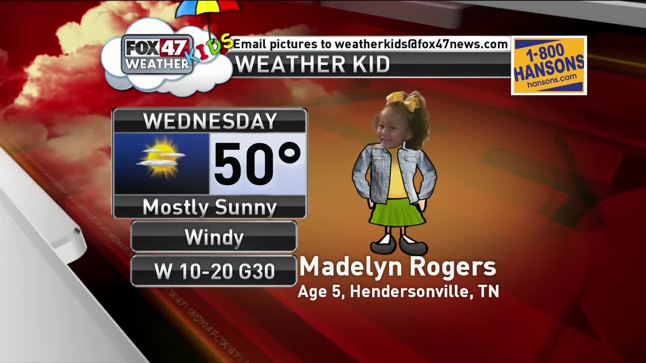 Weather Kid - Madelyn Rogers - 4/3/19