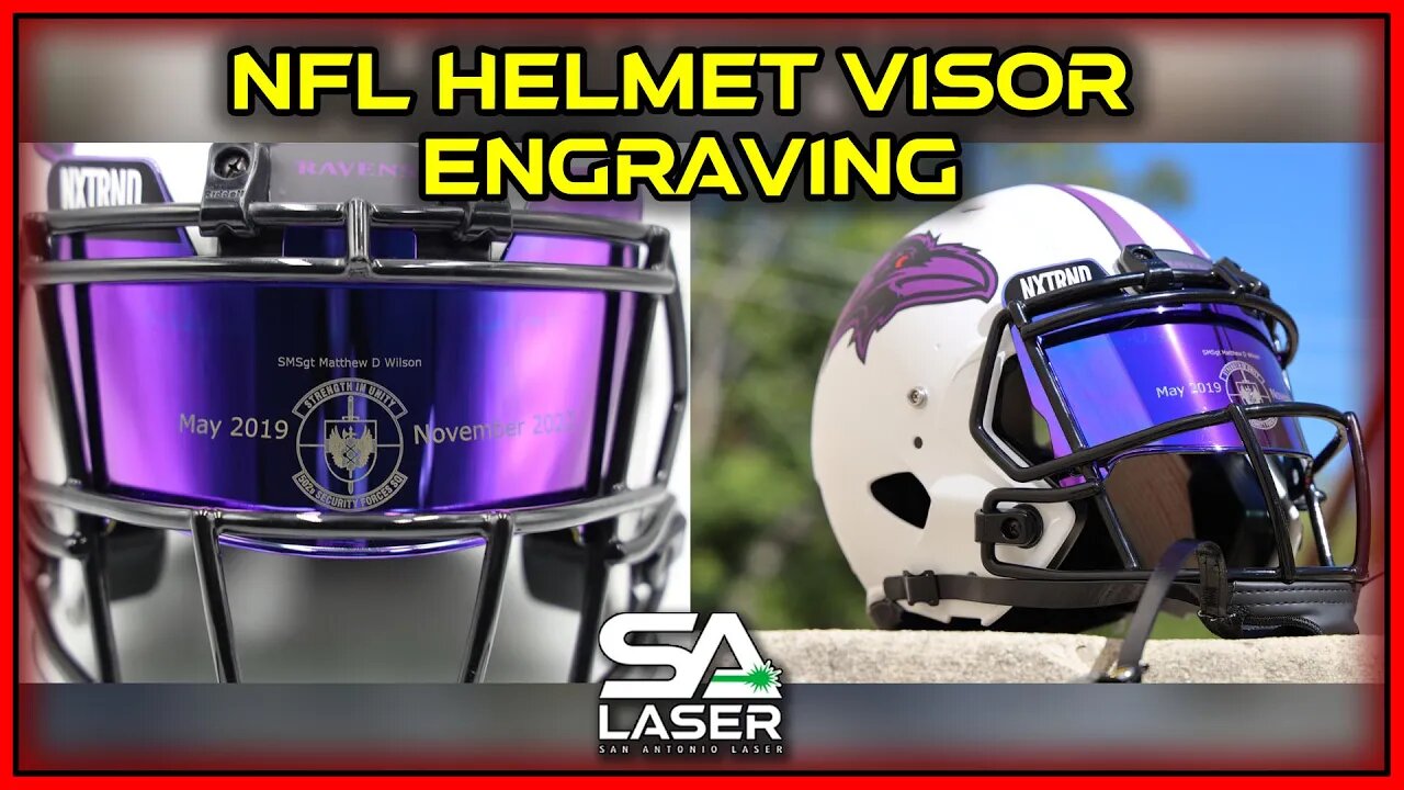 Football Helmet Visor Engraving