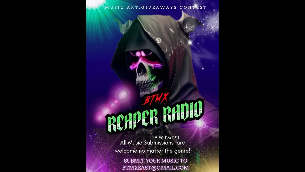 Reaper Radio #ReaperRadio #BTMX #OpenGenre #Spooky #ActionPacked #GlobalAudience #talentshowcase