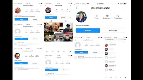 @JosephBolinAm Instagram Account With 210,000 Followers Disabled Fraudulent Accounts Untouched
