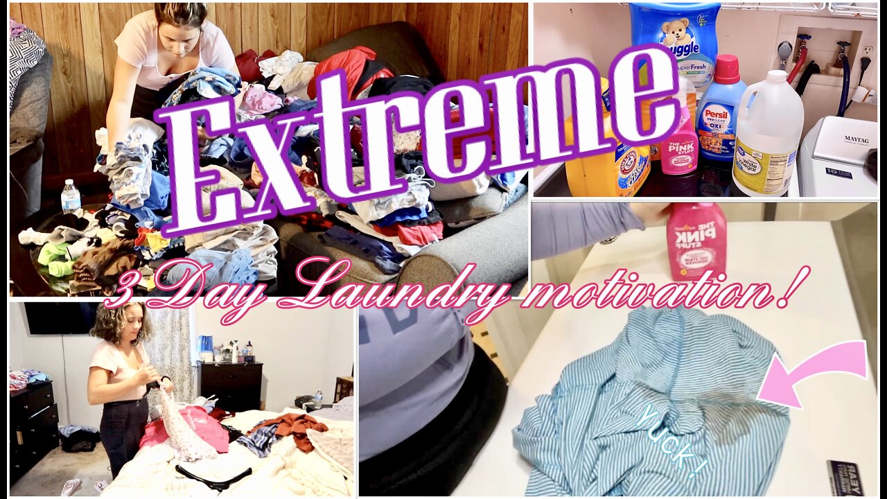 *Extreme 3 Day Laundry Motivation* 🧺 MIDWEEK LAUNDRY | The Pink Stuff Clothing Stain Remover!