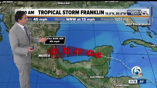 Tropical Storm Franklin 11 a.m. Tuesday update