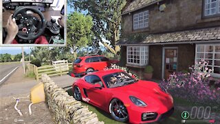 Porsche Cayman GTS FH4 -Virtual Driving Manual Wheel and shifter