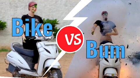 Green Vip Vs. Bike | bum vs Bike MOTORCYCLE EXHAUST?