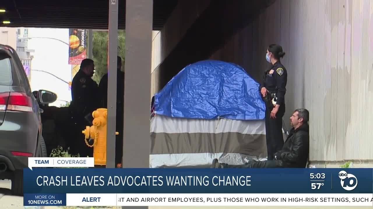 Homeless advocates asking for change after car hits and kills three people