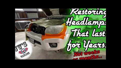 How to restore headlights that will last for years instead of weeks and months.