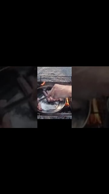 Breakfast cooked in the woods is the best