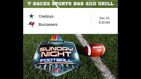 T-Backs Sports Bar and Grill Sports Schedule and quesadilla special for Monday Dec 23, 2024