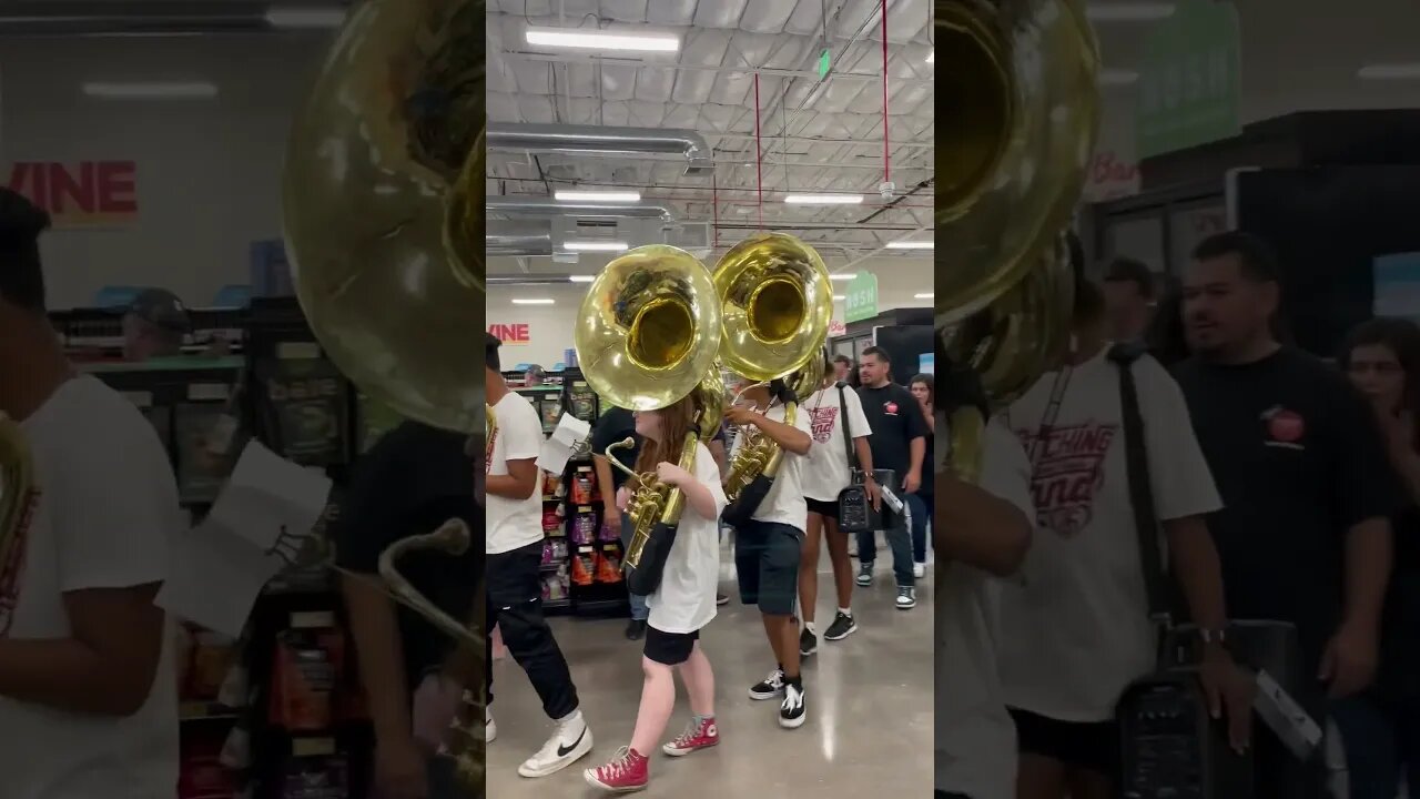 SCHOOL BAND AT GRAND OPENING #schoolband #marchingband