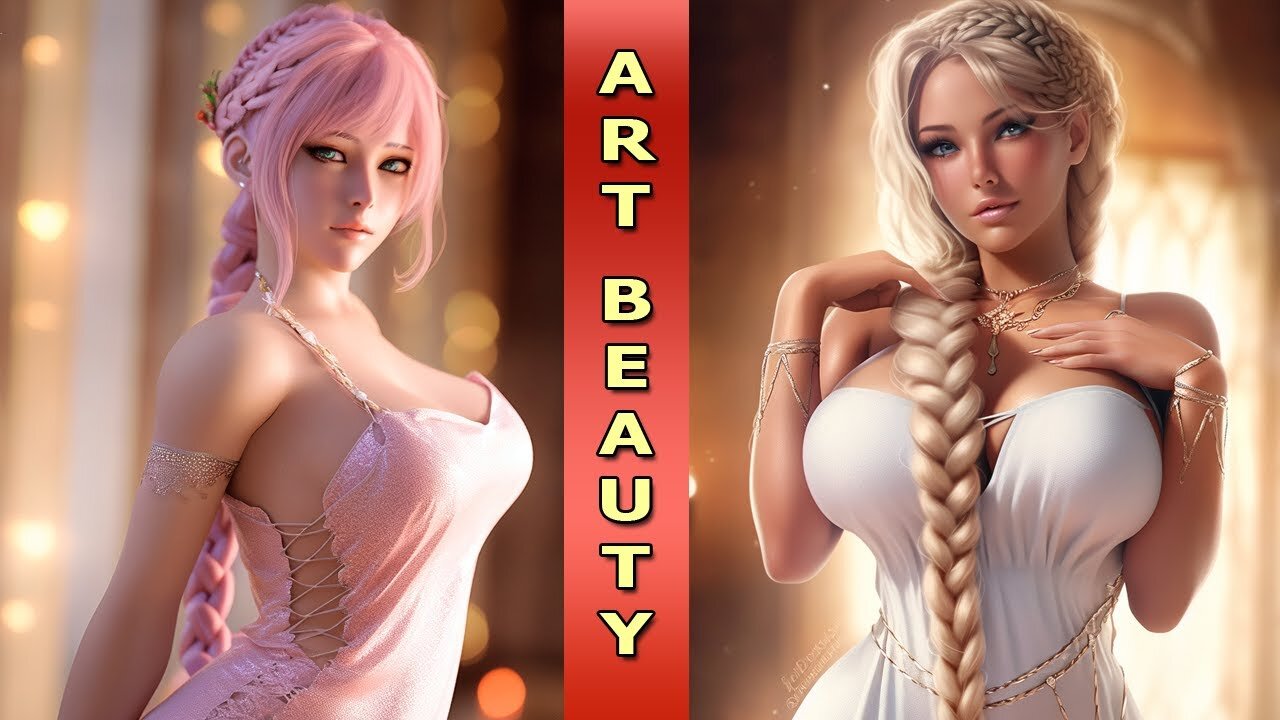 Beautiful Sexy 3D Girls with Long Braids Ai Art Woman Lookbook #9