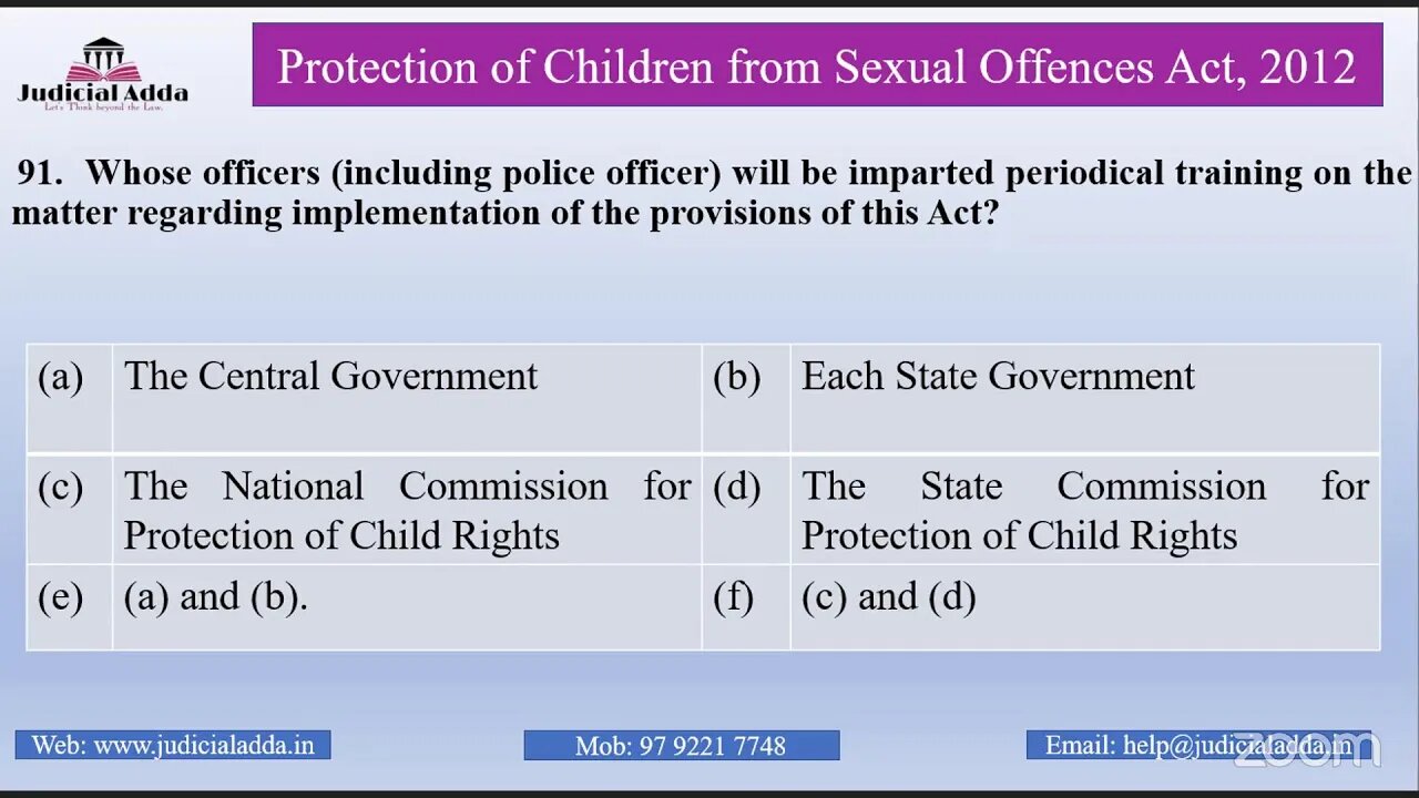 Class 8- Important MCQs on POCSO- Part 3.