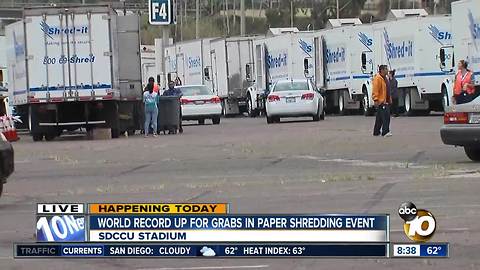 Paper shredding super event at SDCCU stadium